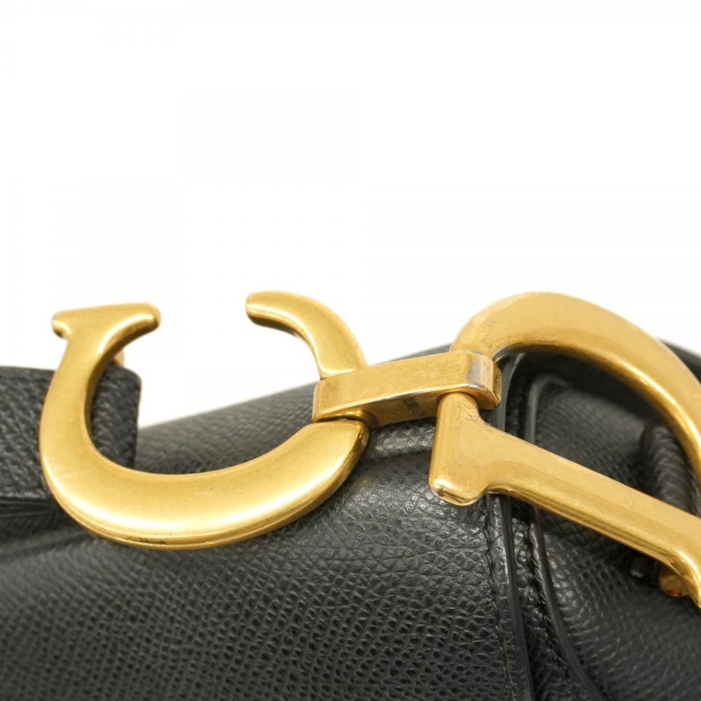 Christian Dior Handbag Saddle Bag Leather Black Women's - Picture 12 of 16
